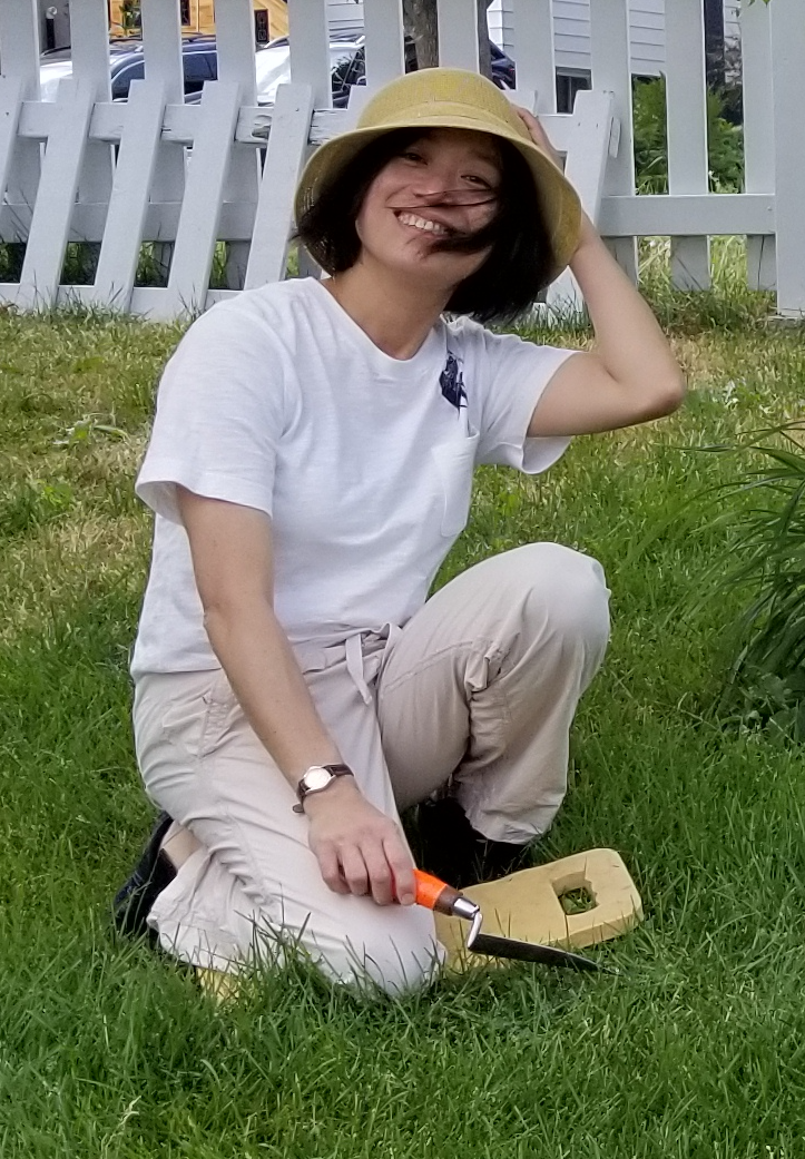 Susan Chang working in the garden